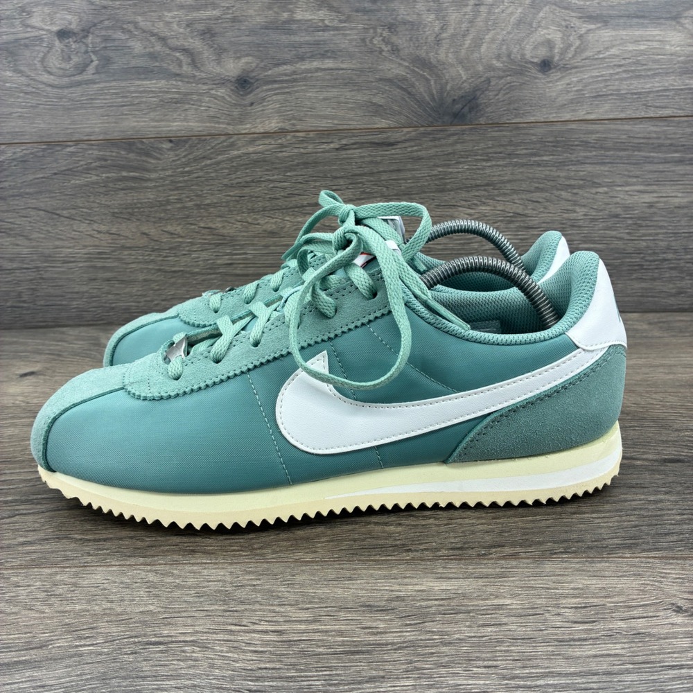 Nike Cortez Teal Green White Sail Nylon Suede Sneakers IH7654-001 Youth‎ 6Y